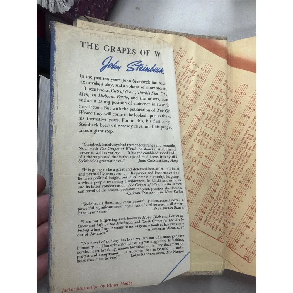 The Grapes of Wrath by John Steinbeck, First Edition, Original Dust Jacket